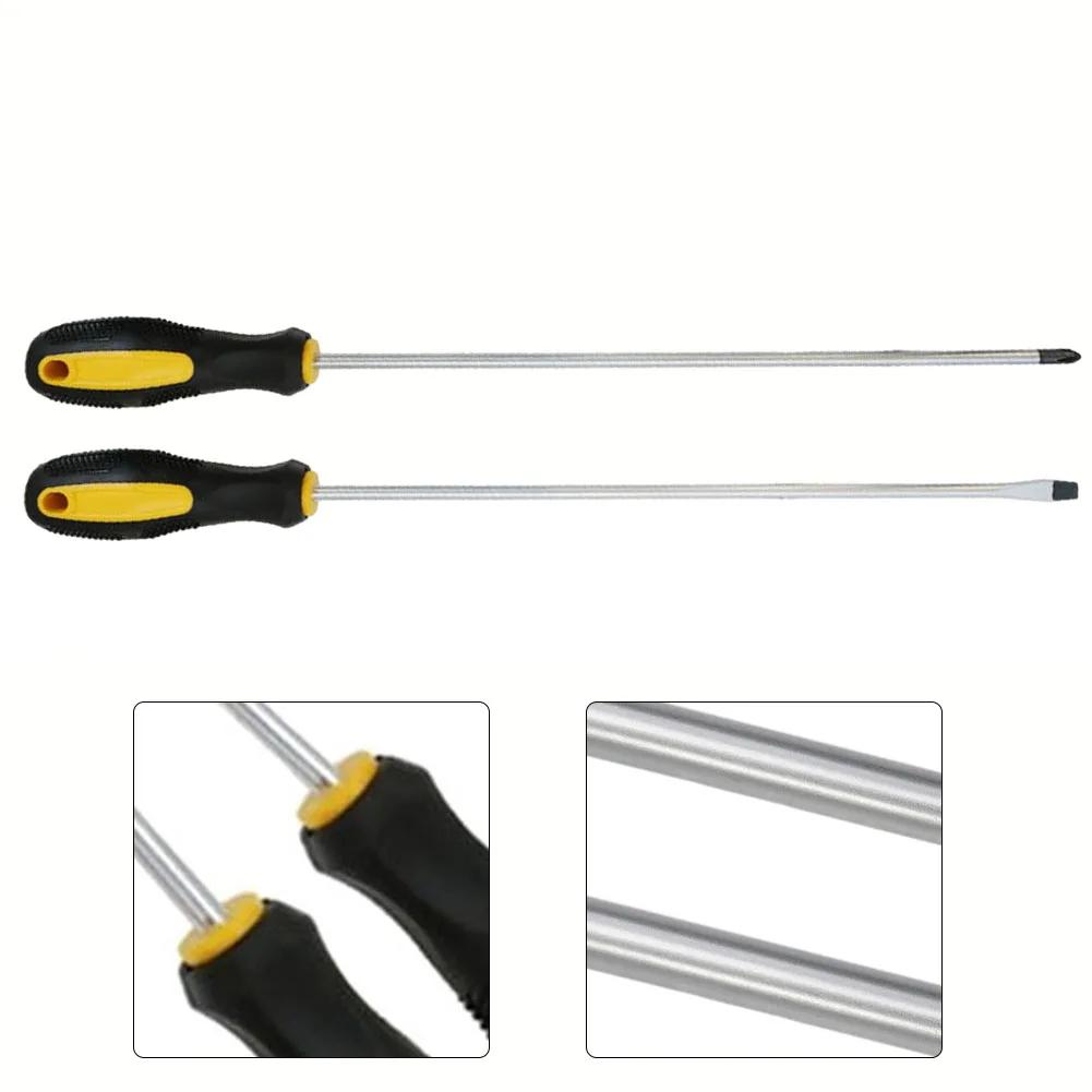 Extended Screwdriver Long Slotted Cross Screwdriver Rubber Handle 410mm Multipurpose Magnetic Electric Screwdriver Tools