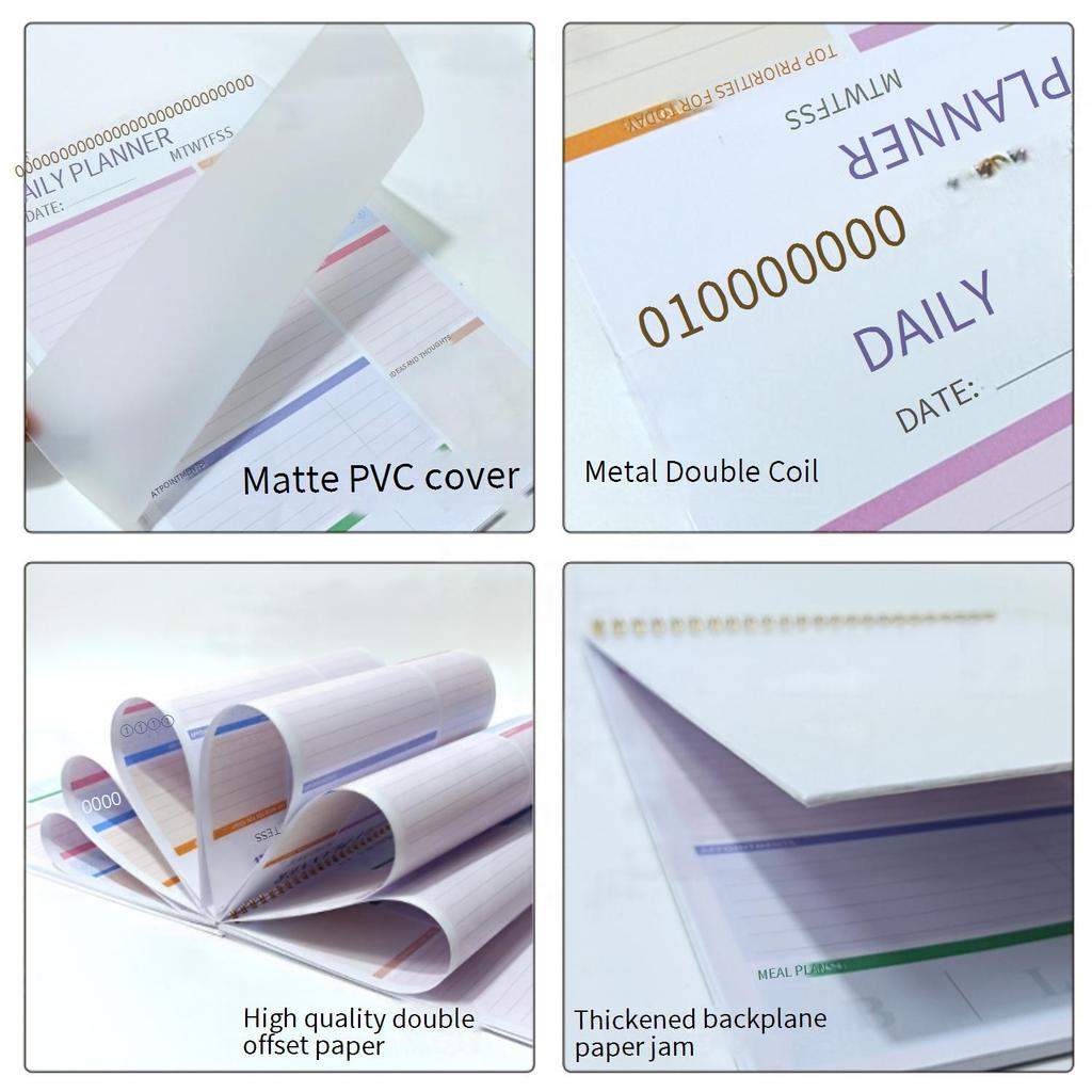 High Quality Customizable LOGO A4 Multifunction Coil Note Pad Daily Plan Schedule Planner School Supplies