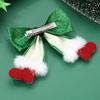 Red Socks Bow Sequin Side Clip Festive Women Barrette New New Year Hair Accessories  Hair Ornament