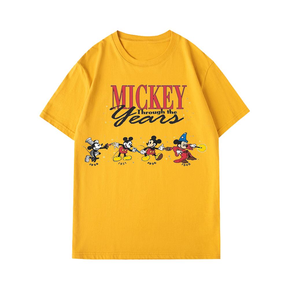 Disney Mickey Mouse Men's Casual Cartoon Print Short Sleeve T-Shirt Summer Casual Unisex Couples T-Shirt Y2k Parent-Child Outfit