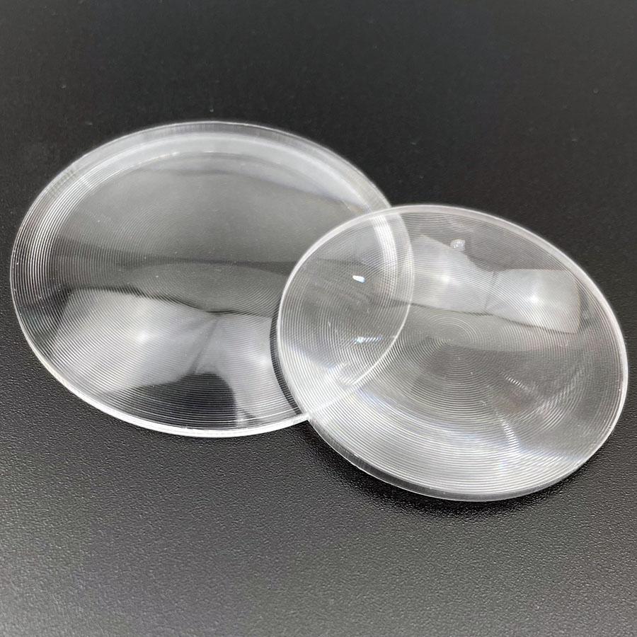 Lente Fresnel de 100 mm 110 mm 120 mm 130 mm 140 mm 150 mm 180 mm 200 mm 300 mm Condensador Roscado Lente Óptica Concêntrica para Foco LED