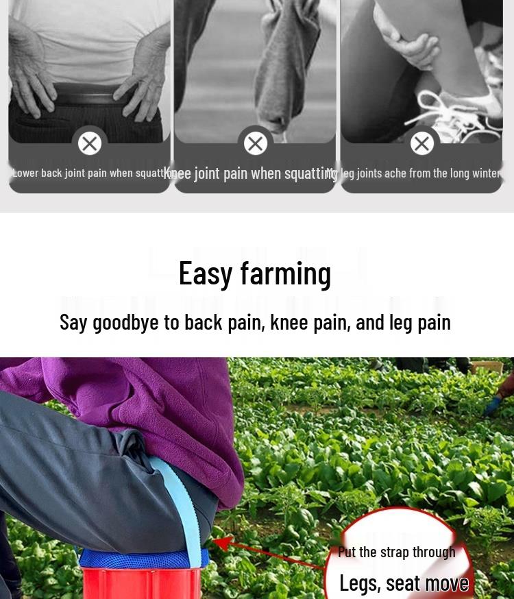 Portable Agricultural Sitting Stool for Farm and Greenhouse Work
