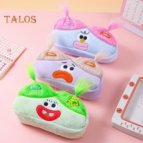 DIY Pencil Case Box Organizer Long Hair Doll Design Large Capacity Zipper Closure Pen Marker Drawing Tool Holder