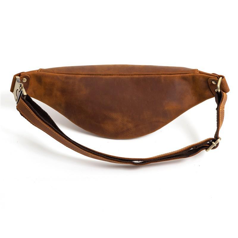 Cowhide Men's Waist Bag Genuine Leather Shoulder Chest Fashionable Soft Trendy Sports