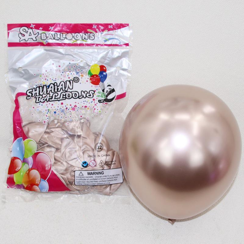 Shuai An Metallic Chrome Balloons: Gold, Silver, Blue, Green, Purple - 5", 10", 18", 36" Round Latex Party Decorations