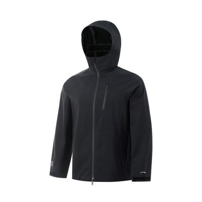 Li Ning CF Protection Series Windproof Outdoor Hiking Hard Shell Jacket Unisex Jackets Black AEMU049-2