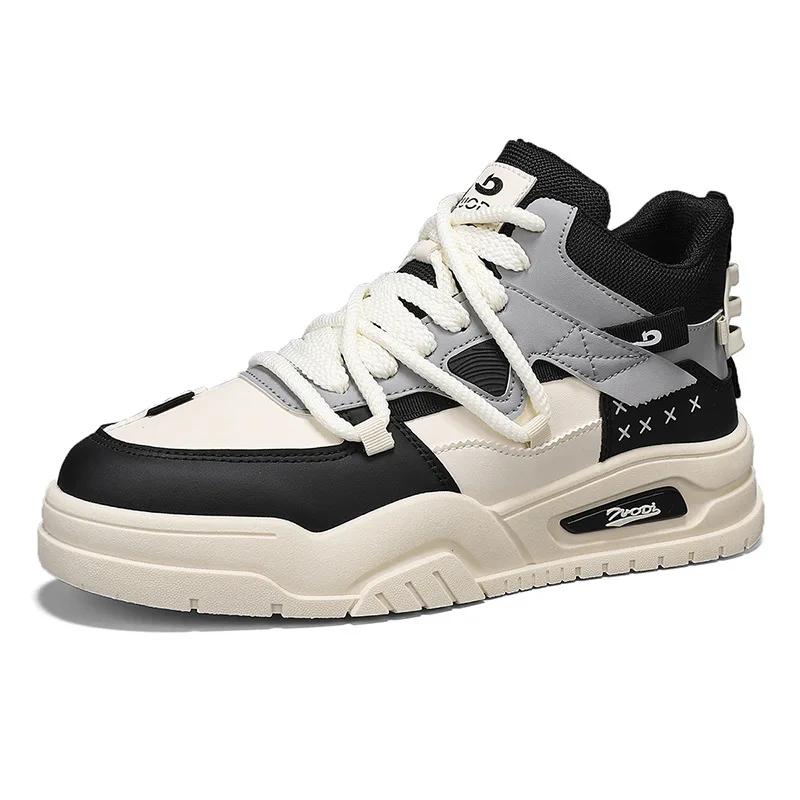 Fashion Spring Autumn New Men's Shoes Youth Fashion Casual Skateboarding Shoes High Top Comfortable Wear Resistant Sports Shoes Sneakers