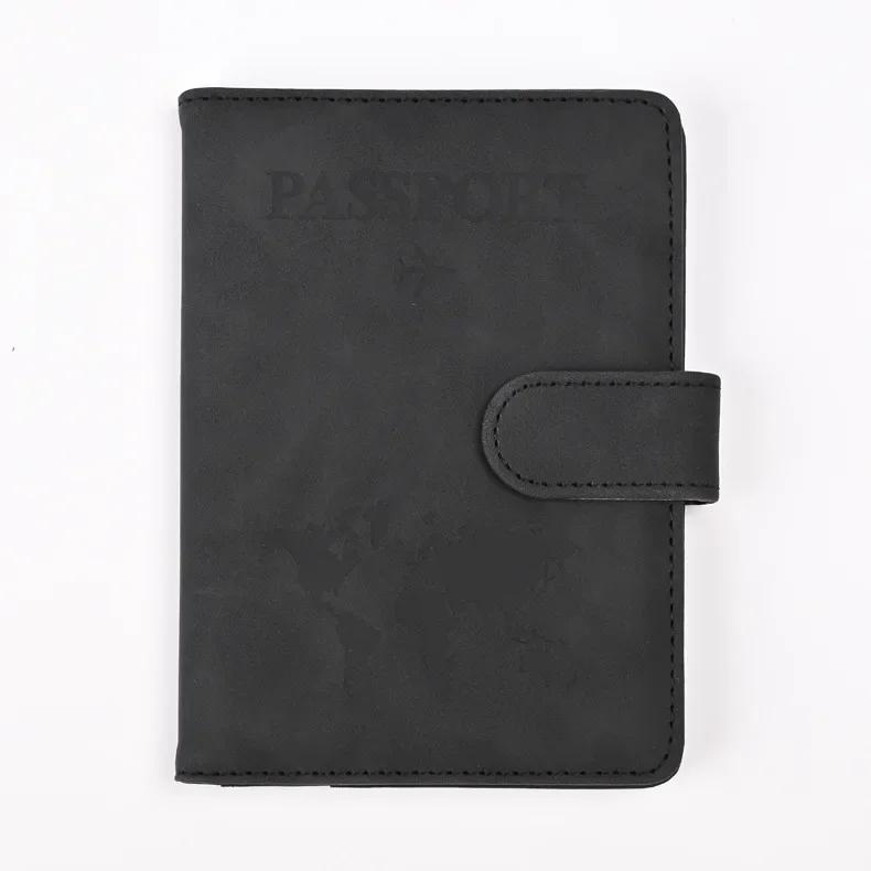 Unisex RFID Travel Wallet Map Print Passport Holder Flight Ticket Clip ID Card Holder Passport Cover Passport Travel Organizer
