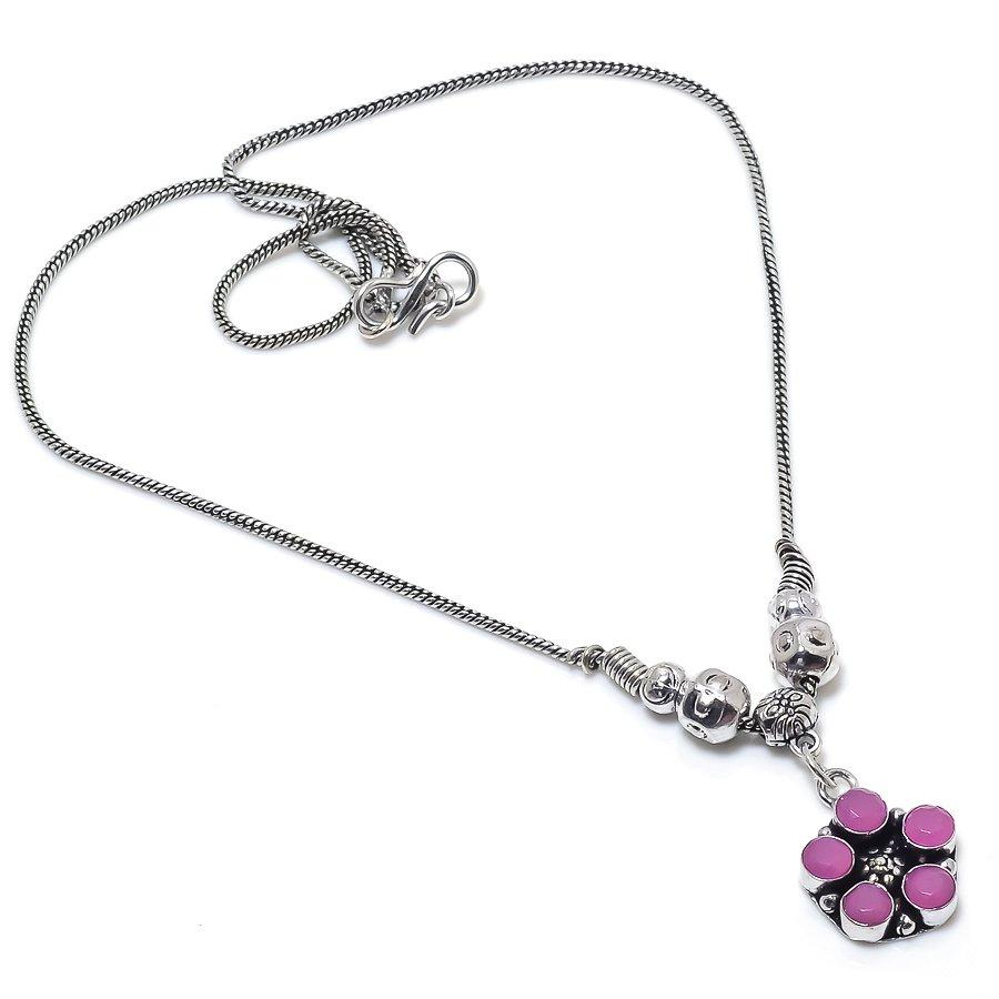

Kashmir Ruby Natural Gemstone Handmade Christmas Gift Necklace 18 w8y71