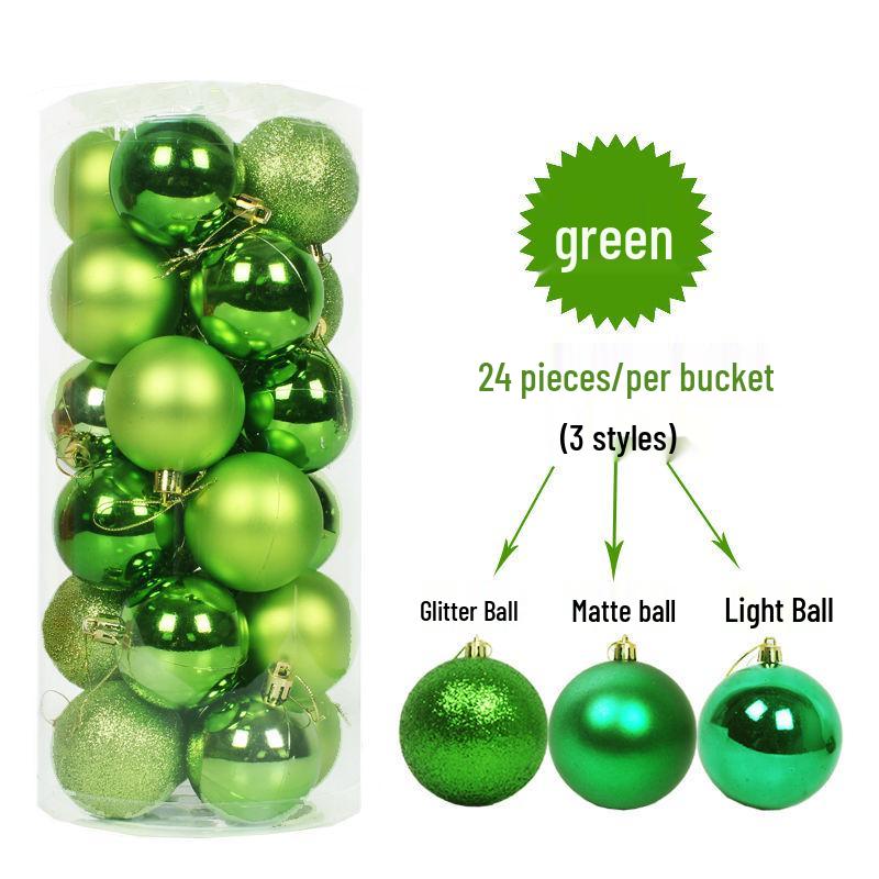 24-teiliges Weihnachtsbaumschmuck-Set: 3cm-8cm Mehrfarbige Plastikkugeln