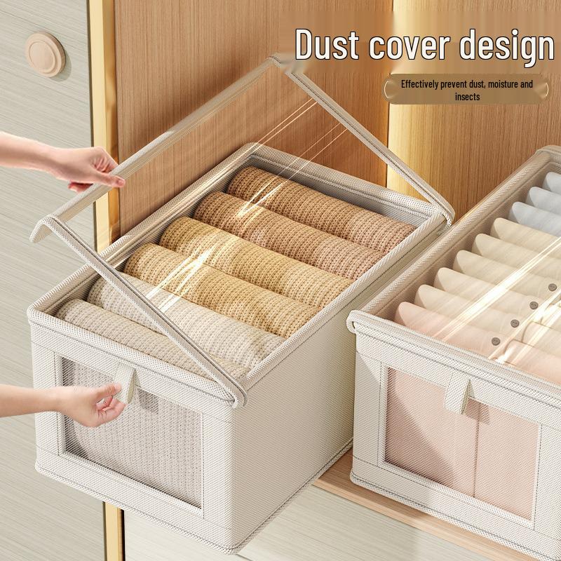Foldable Oxford Cloth Storage Box with Lid for Clothes and Socks