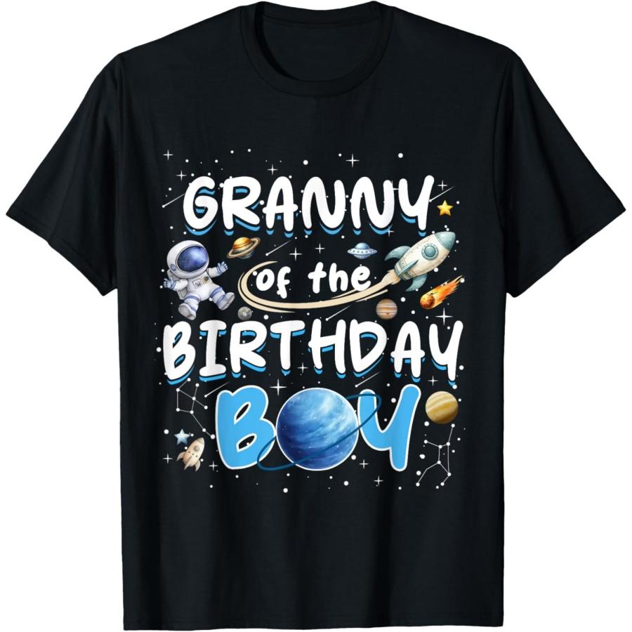 Granny Of The Birthday Boy Astronaut Family Space Planets T-Shirt XXXXXL чёрный