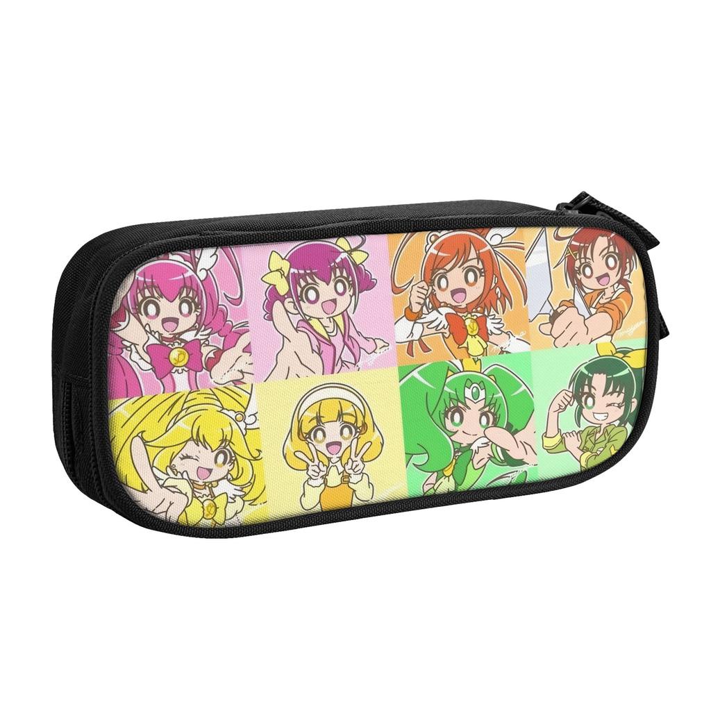 Cute Pretty Cure Manga Pencil Cases for Girl Boy Large Storage Anime Pencil Bag School Accessories