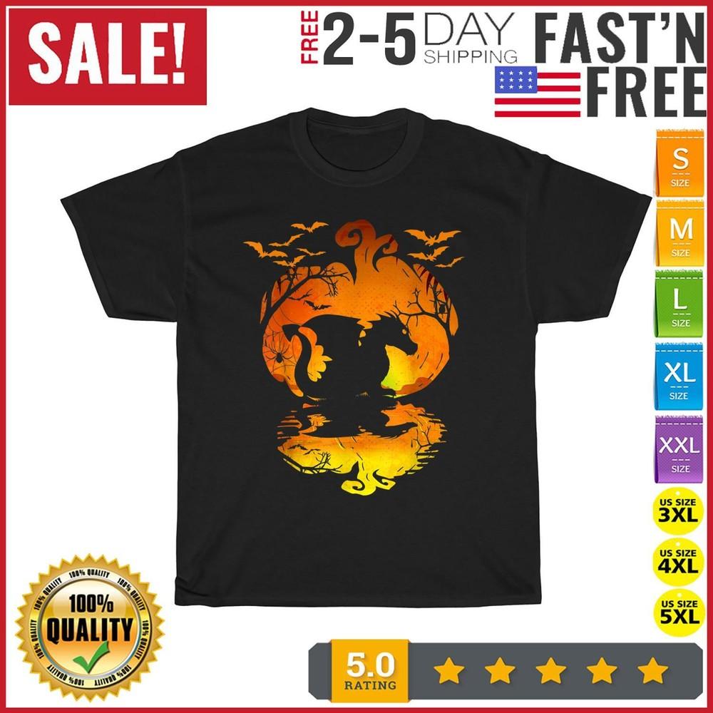

Dragon Silhouette Pumpkin Halloween Costume Vintage T Shirt Men Women Fashion 4XL