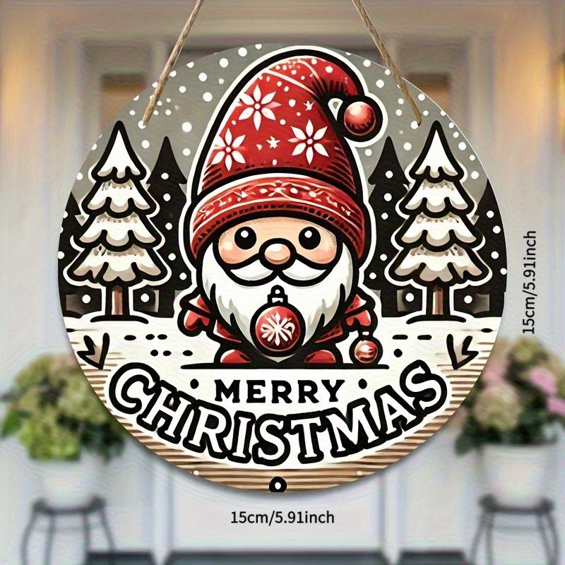 Vintage Christmas D Relief Art High Definition Metal Wall Art Set of Retro Round Iron Sheet Decor Includes Santa Truck Sno