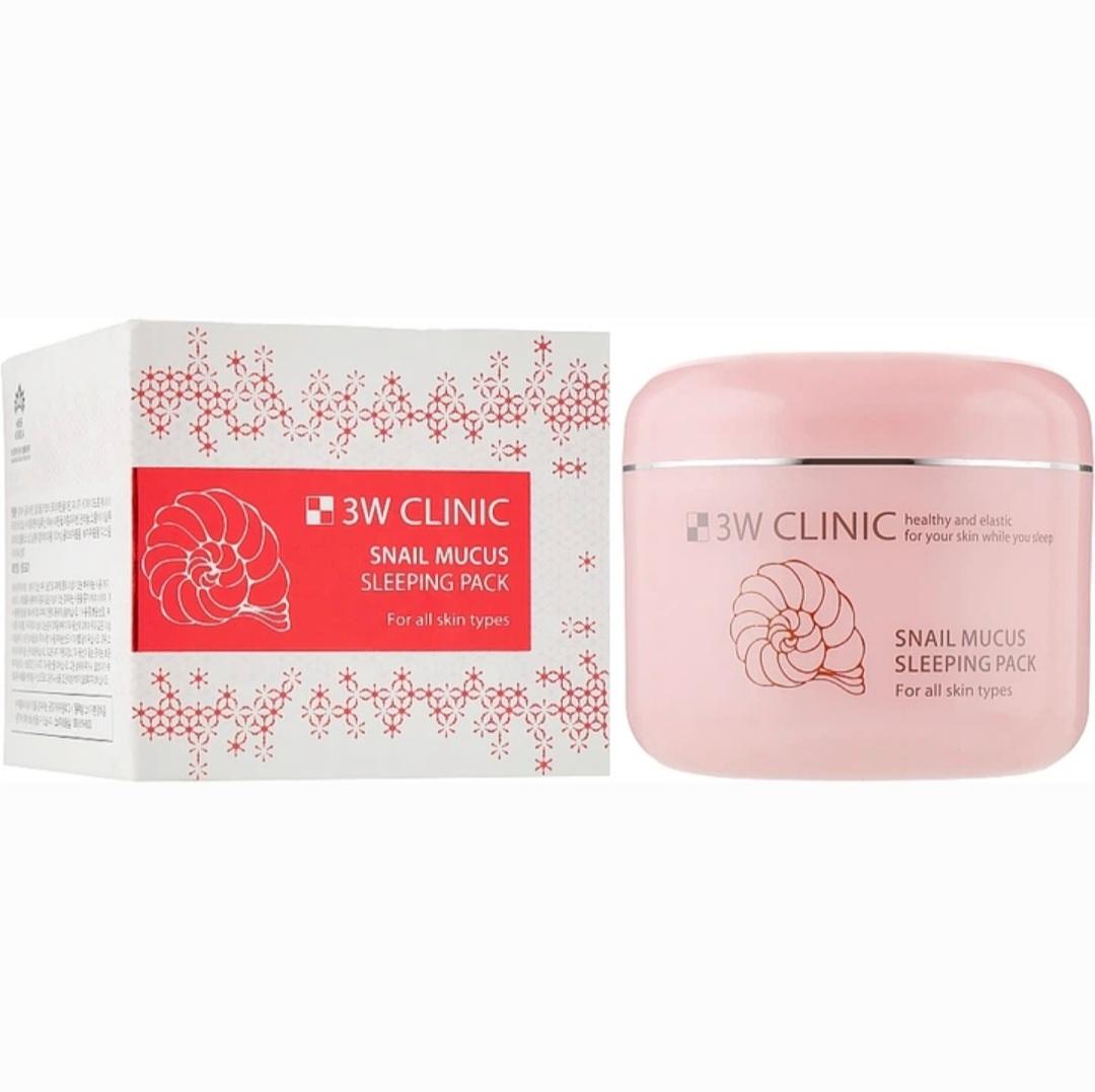 Schnecken-Schleim-Schlafmaske 3W Clinic Nacht-Gesichtsmaske mit Schneckenschleim-Extrakt 100 ml.