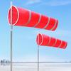 Airport Windsock Outdoor Hanging Heavy Duty Red Ripstop Wind Sock Windsocks with Reflective Belts Length 59.06 Inch