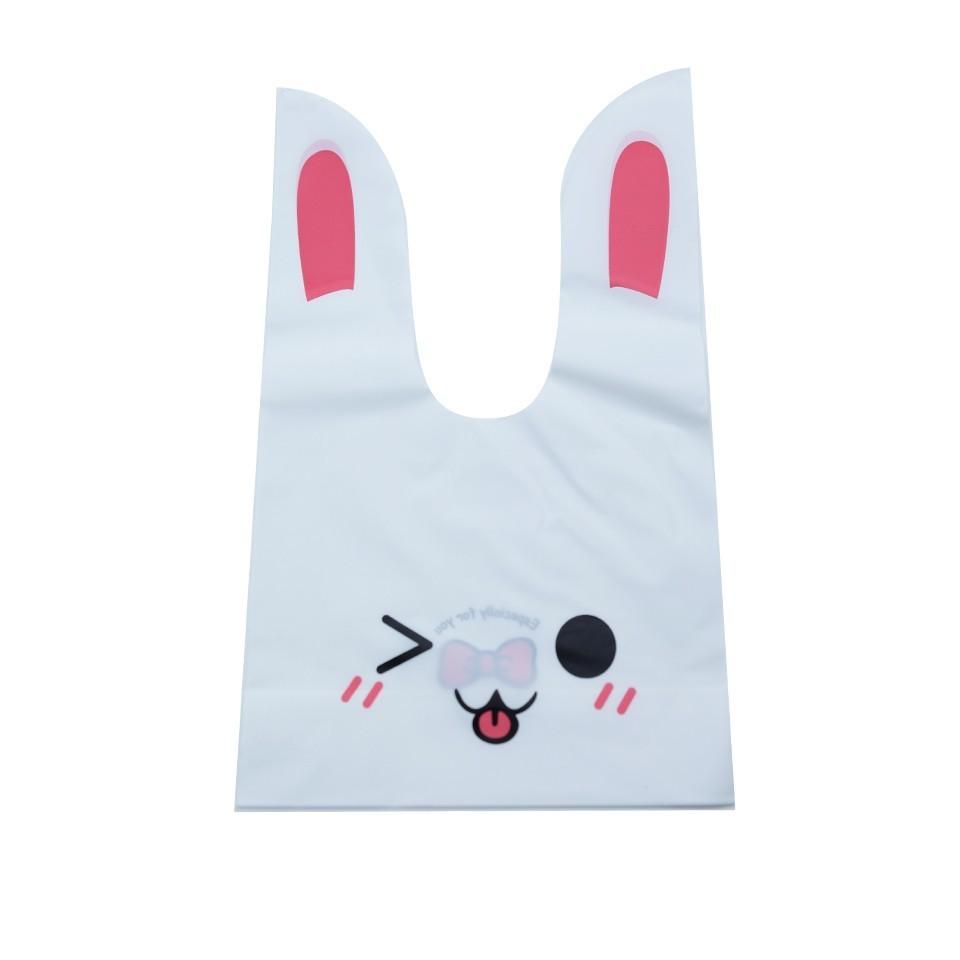 10/50pcs/lot Cute Rabbit Ear Bags Cookie Plastic Bags&Candy Gift Bags For Biscuits Snack Baking Package And Event Party Supplies