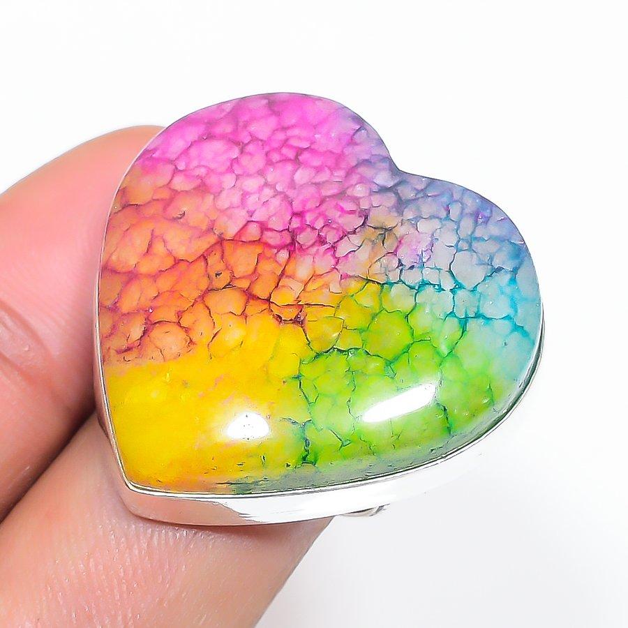 

Natural Rainbow Solar Quartz 925 Sterling Silver Jewelry Ring Size 5 R0w77
