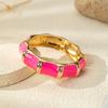 DIEZI 5 Style Bohemian Rose Red Enamel Cuff Bangles Hip Hop Geometric Gold Color Metal Wide Bracelet For Women Men Jewelry