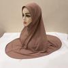 H124 Erwachsene hochwertige große Größe muslimischer Hijab-Schal mit Kinnteil islamische Kopftuch-Hüte Armia zum Überziehen Kopftuch Turbanmützen