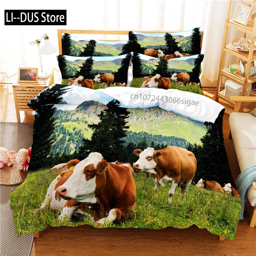 Blue Sky Cow Bedding Set Duvet Cover Set 3d Bedding Digital Printing Queen Size Bedding Set Fashion Design