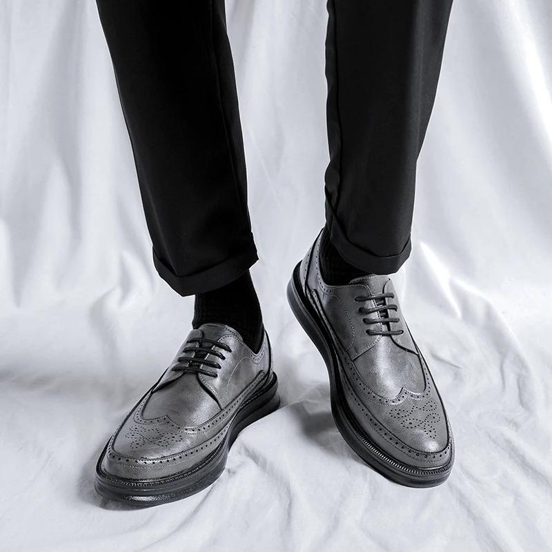 Fashion All-match Man Dress Office Wedding Oxfords Male Comfortable Footwear Men Formal Shoes Stylish Leather Business Casual Shoes
