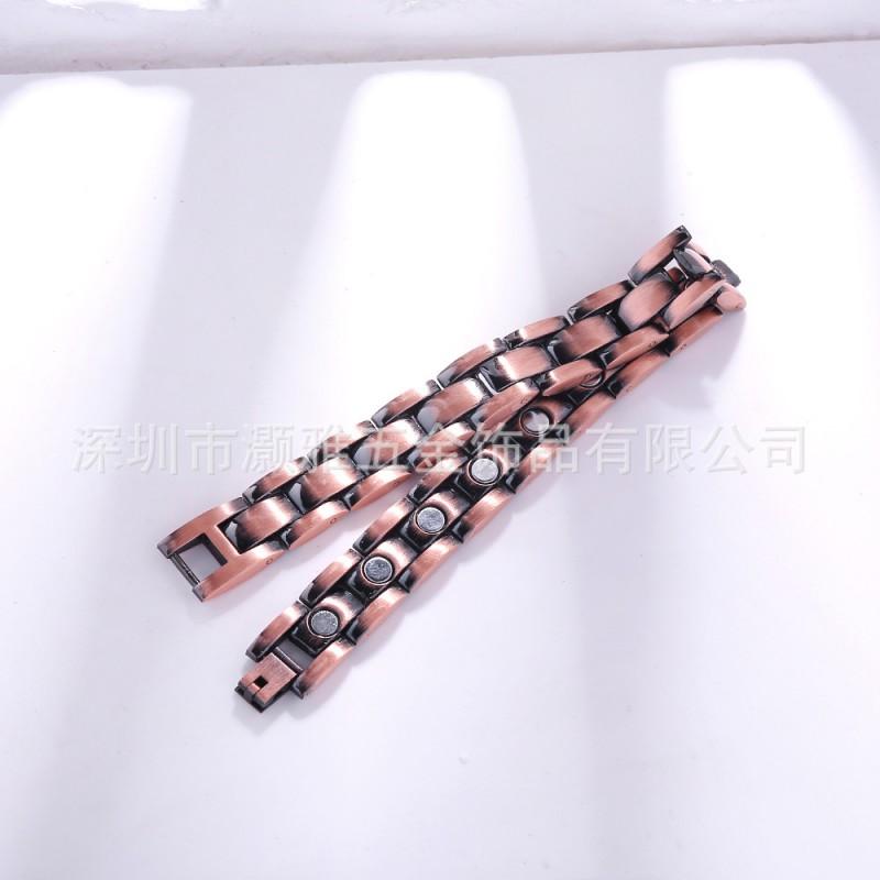 Magnetic Bracelet Women Vintage Alloy Bangle With Letter Design Retro Style Jewelry