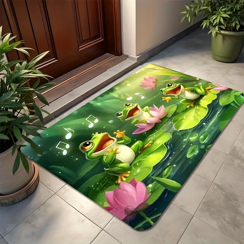 1Pcs Anti Fatigue Kitchen Rugs,  Frogs  Print Waterproof Non-Slip Thick Cushioned Kitchen Mat Heavy Duty Comfort Standing Mat for Kitchen