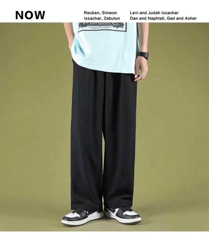 Men's Summer Loose-Fit Ice Silk Wide-Leg Pants: Lightweight, Trendy, Casual Sportswear