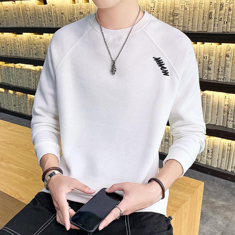 New Men's Korean Style Loose Teenager Student Jacket Casual Round Neck Comfortable Long Sleeve Pullover