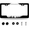 Full Moon Forest License Plate Frame License Plate Stainless Steel Auto Parts Funny License Plate Decorative with Screws Size 12.3" X 6.3" Men Women
