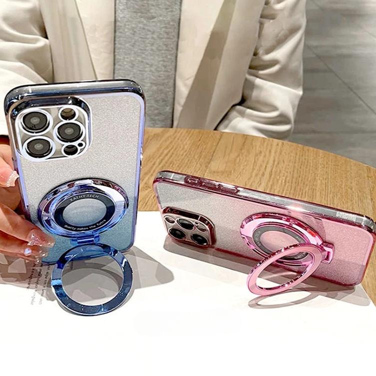 Luxury Glitter Plating Holder Case For Huawei Honor 200 70 50 90 Pro Honor Magic 7 6 Pro 5 Lite X8A X8B Silicone Stand Cover