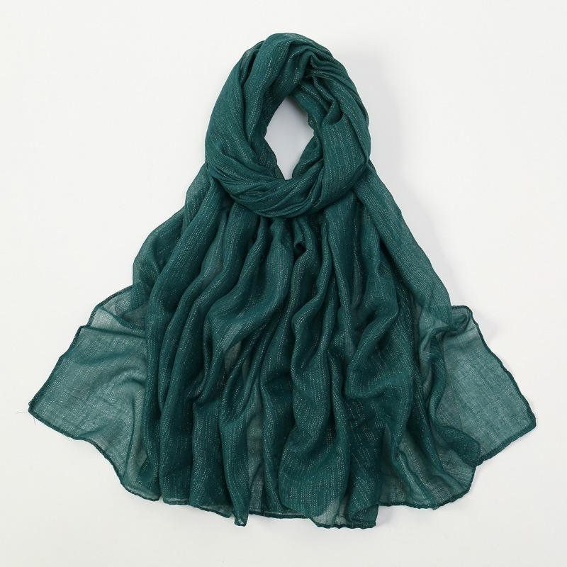 New silver silk breathable sunscreen versatile long scarf women's yarn scarf Middle Eastern women's ethnic headscarf scarf