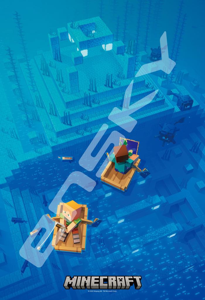 ENSKY MINECRAFT Boat Trip 26x38cm Art Crystal Jigsaw Puzzle, 300 Pieces, ART CRYSTAL JIGSAW 300-AC053