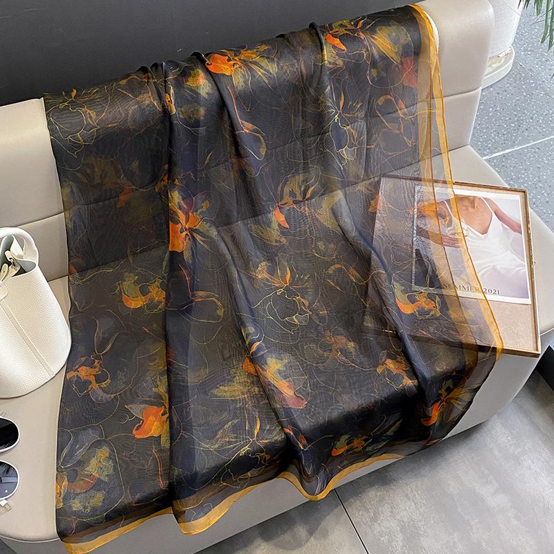 New 180*130CM Shawls Gift Couple Style Pashmina Silk Hijab Women Fashion Design Scarf Popular Model Summer Sunscreen Scarves