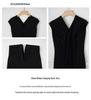 ED26 Sleeveless Black Top & White Skirt Set for Women - Summer Casual Style