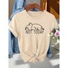 Women Cotton Short Sleeves T-shirts Not Today French Bulldog Women's Tee Lazy Dog Graphic
