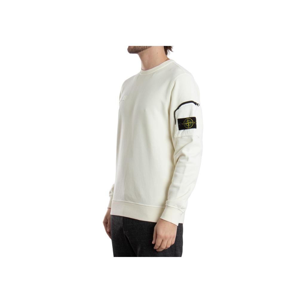 Stone Island Solid Color Badge Crew Neck Long Sleeve Sweatshirt Men sweatshirt Off-White K1S156100003S0123-V0093