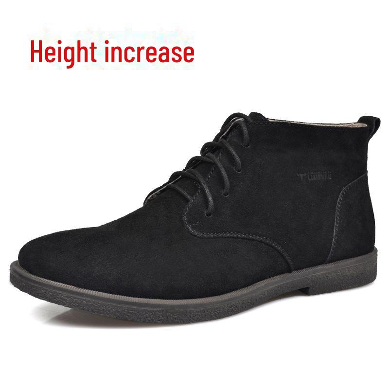 Men's Frosted Leather Suede High-Top Desert Boots