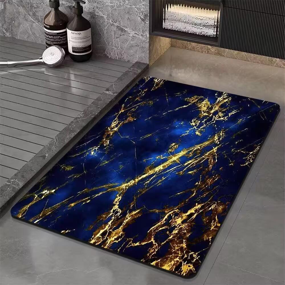 1pc Pure Color Rug Marble Texture 3D Printed Non-slip Rug Floor Entrance Mat Home Living Room Bedroom Decoration Birthday Gift
