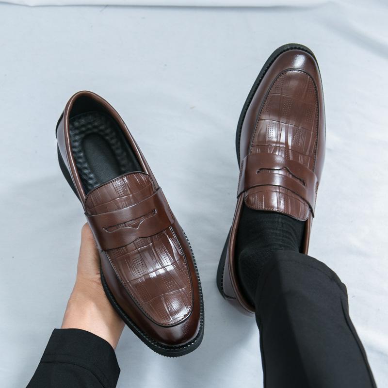 Men's Shoes Large Size New Casual Leather Shoes Fashionable Men's Foot Loafers Trendy Business British Style Leather Shoes