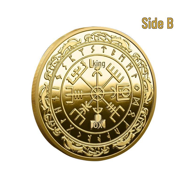 Viking Foreign Trade Commemorative Compass Coin: Lucky Thanksgiving Virtual Collection