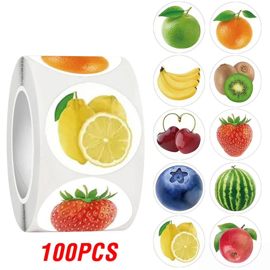 100-500Pcs First-Class Fruit Premium-Quality Stickers Premium-Quality Cute High-Standard Gift Premium-Quality Box High-Standard Thank Top-Grade You