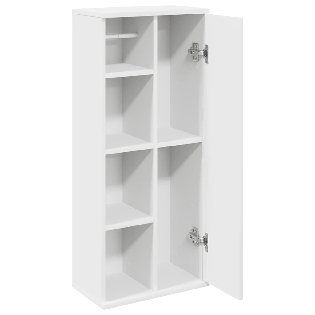 Vidaxl Szafka Łazienkowa Z Uchwyty Na Rolki Biała 39X22X90 Cm