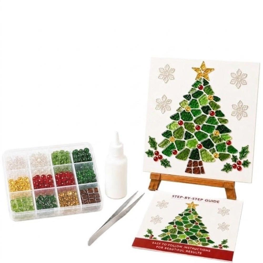 Colorful Glass Christmas Sea Glass Painting Art Set DIY Sea Glass Mosaic Set Christmas Decor
