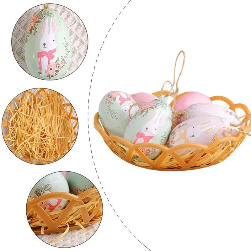 J1UL1N Easter Colorful Egg Basket,Hanging Ornaments & Pendants For Easter Parties Decorations, Ideal Kids Gifts