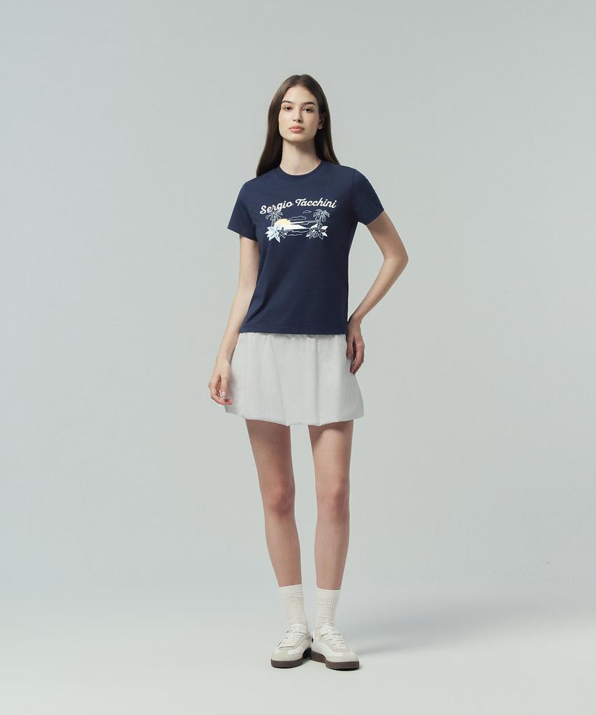 SERGIO TACCHINI W Cool Match Graphic Short Sleeve T-Shirt (Navy)
