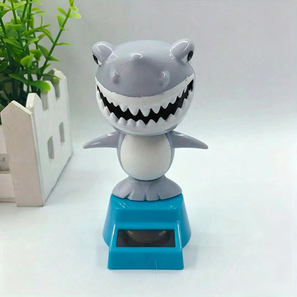 Car Acssories Solar Energy Acssories Shake Head Doll Funny Shark Shape Acssories Gift Creative Interior Car Acssories