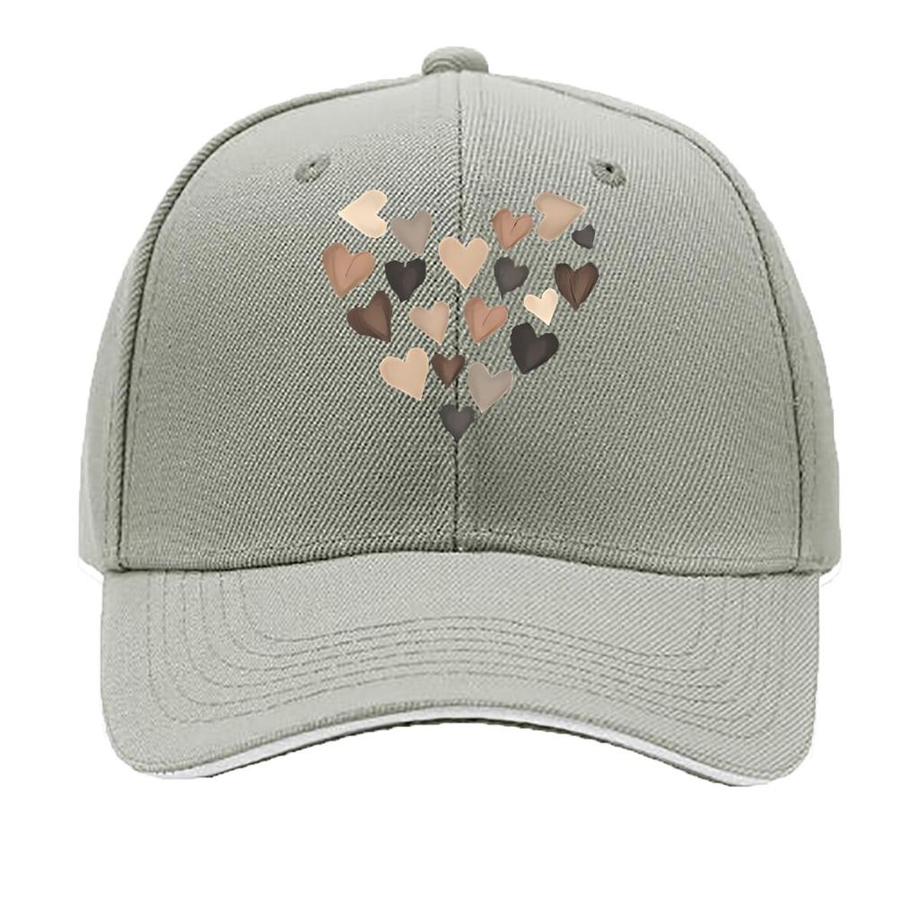 Neutral  Tone Heart Art Home Wall Decor Hip Hop Hat Fashion Outdoor Sports Sandwich Baseball Cap